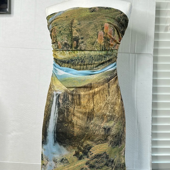 Zara Dresses & Skirts - Zara Printed Mesh Maxi dress Size L